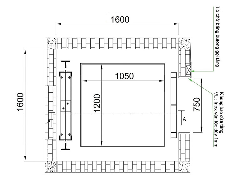 Thông số kỹ thuật của thang máy gia đình 200kg